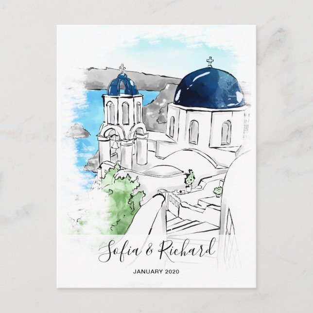 Cartes Pour Fêtes Annuelles Grèce Fiançailles proposition anniversaire couple  (Devant)