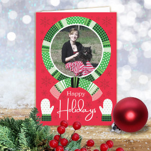 Cartes Pour Fêtes Annuelles Green Buffalo Checks Photo Happy