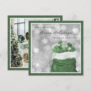 Cartes Pour Fêtes Annuelles Green Classic Photo Happy Holidays Card