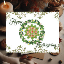 Green Fall Wreath Flora Bon thanksgiving Feuille