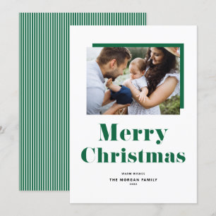 Cartes Pour Fêtes Annuelles Green Festive Bold Typographie Noël Photo