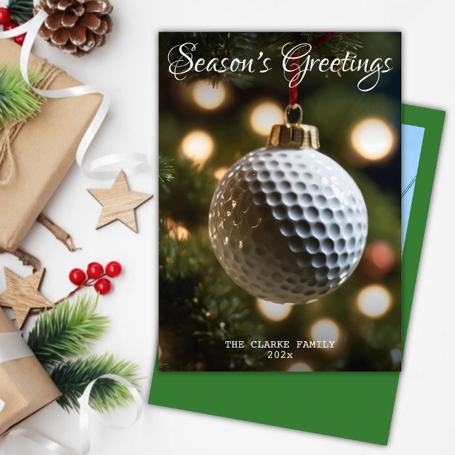 Cartes Pour Fêtes Annuelles Green Golf Bonnes Fêtes Photo de Noël (Créateur téléchargé)