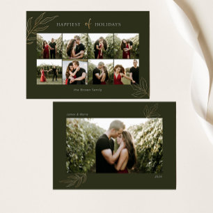 Cartes Pour Fêtes Annuelles Green Happiest of Holidays Family Photo Collage