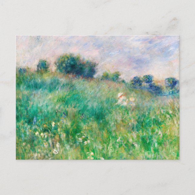 Cartes Pour Fêtes Annuelles Green Meadow par Renoir Impressionniste Peinture (Devant)
