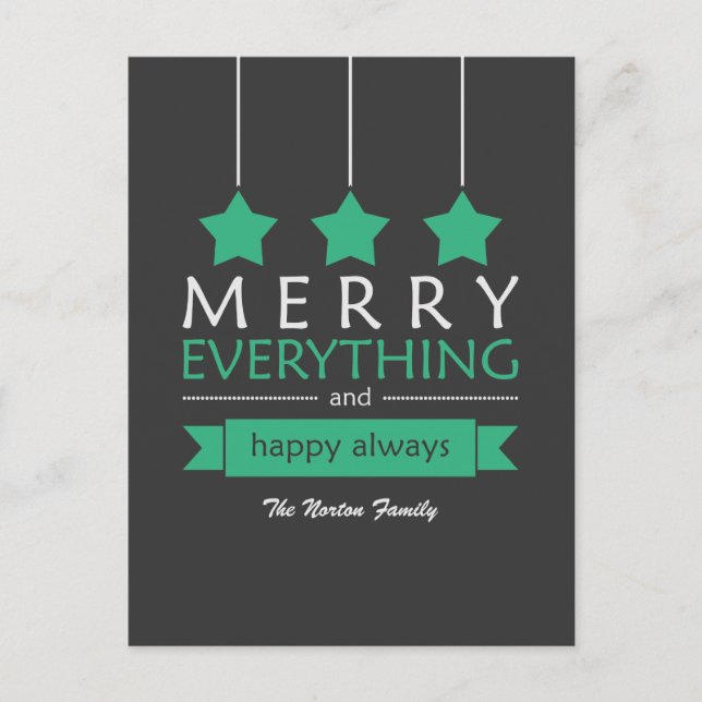 Cartes Pour Fêtes Annuelles Green Merry Tout Vacances (Devant)