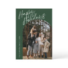 Green Modern Script Joyeux Vacances Arch 2 Photo