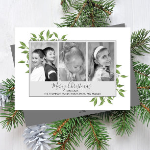 Cartes Pour Fêtes Annuelles Green Multi Photo Joyeux Noël vert