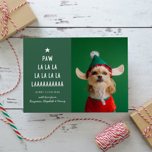 Cartes Pour Fêtes Annuelles Green Paw La La Pet Noël