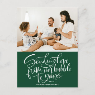 Cartes Pour Fêtes Annuelles Green Sending Love from Our Bubble to Yours Photo