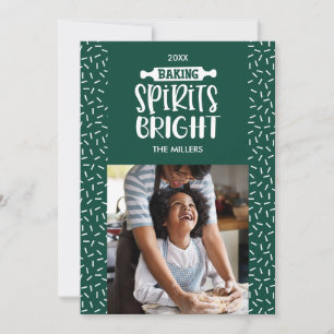 Cartes Pour Fêtes Annuelles Green Vacances Baking Spiritueux Photo