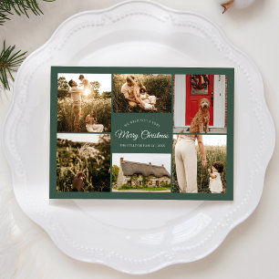 Cartes Pour Fêtes Annuelles Green Very Joyeux Noël Six Photo Collage