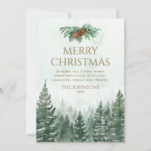Cartes Pour Fêtes Annuelles Green Waterton Pine Tree Forest Photo Noël