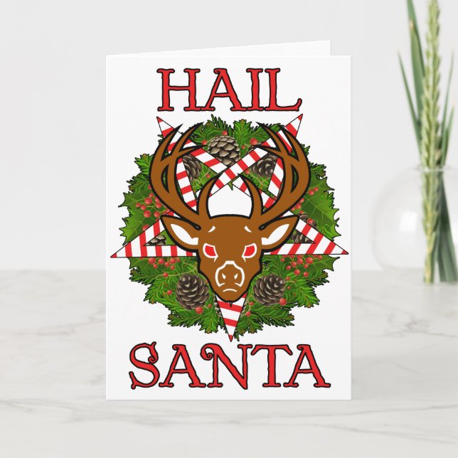Cartes Pour Fêtes Annuelles Grêle Père Noël (Devant)