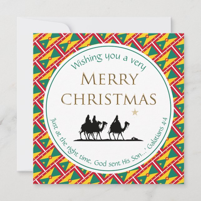 Cartes Pour Fêtes Annuelles GRENADA Trois Hommes (Devant)