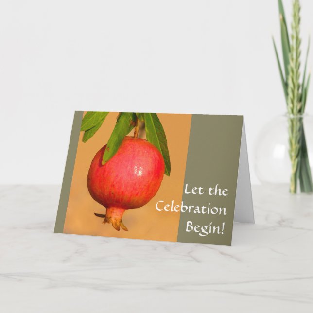 Cartes Pour Fêtes Annuelles Grenade Rosh HaShana (Devant)