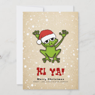 Cartes Pour Fêtes Annuelles Grenouille à caricature de Noël