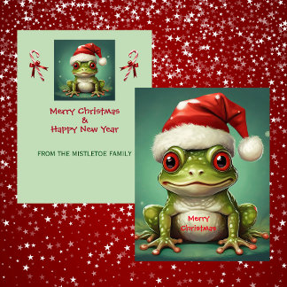 Cartes Pour Fêtes Annuelles Grenouille du Père Noël | Amusing Amphibien de Noë