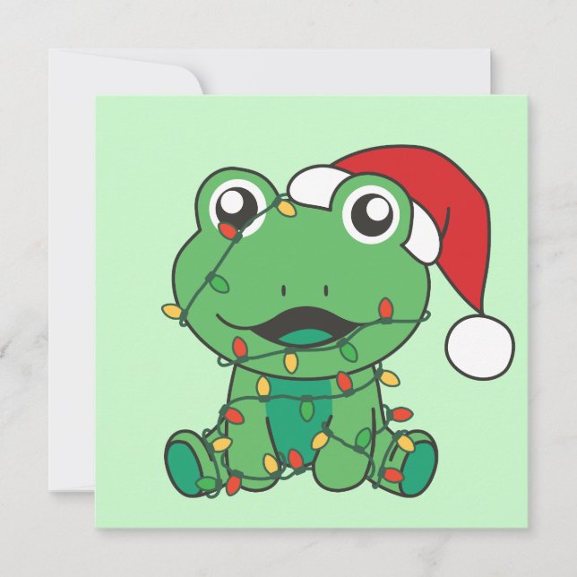 Cartes Pour Fêtes Annuelles Grenouille Noël Animaux d'hiver Grenouilles de Noë (Devant)