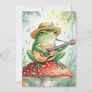 Cartes Pour Fêtes Annuelles Grenouille sur un tabouret