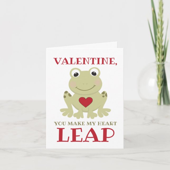 Cartes Pour Fêtes Annuelles Grenouille, tu fais mon bonhomme Valentine (Devant)