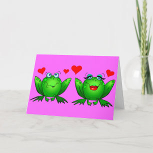 Cartes Pour Fêtes Annuelles Grenouilles Jolies Valentines Hoppy Coeurs de jour
