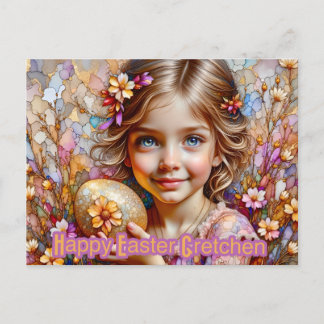 Cartes Pour Fêtes Annuelles GRETCHEN ~ HAPPY EASTER Floral Mosaic eggs ~ 