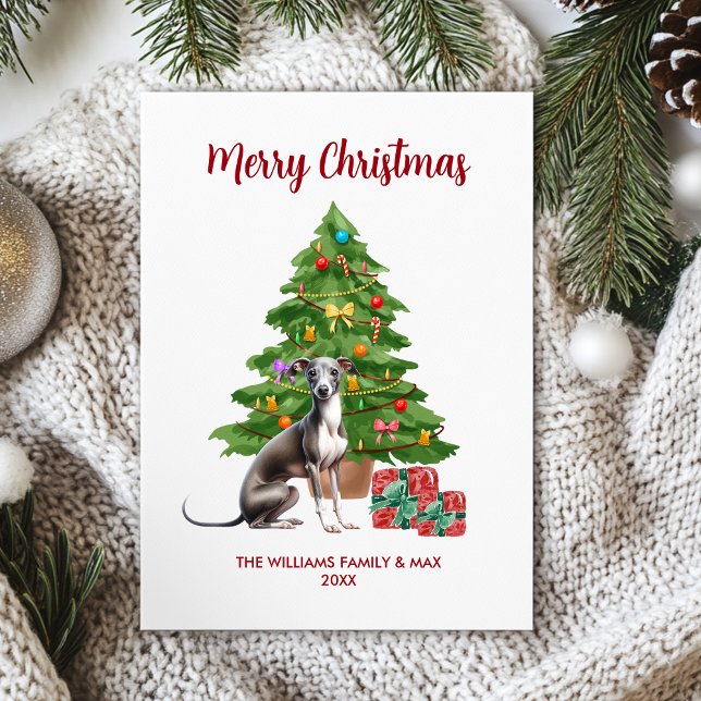 Cartes Pour Fêtes Annuelles Greyhound Chig Noël de famille (Créateur téléchargé)