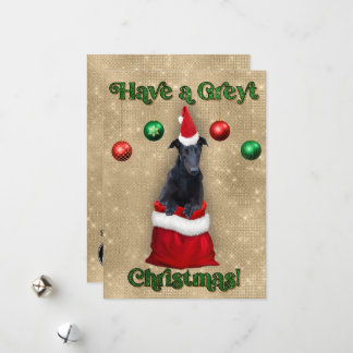 Cartes Pour Fêtes Annuelles Greyhound Greyt Christmas Père Noël Sack