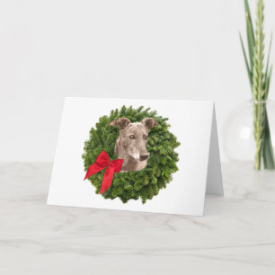 Cartes Pour Fêtes Annuelles Greyhound in Xmas Wreath