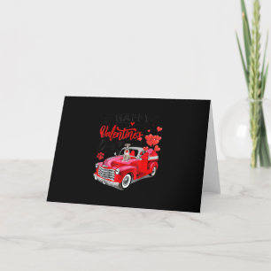 Cartes Pour Fêtes Annuelles Greyhound Red Truck Valentines Day Funny Dog Don