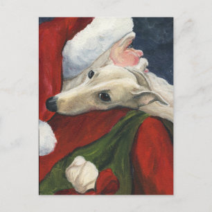 Cartes Pour Fêtes Annuelles Greyhound Santa Christmas