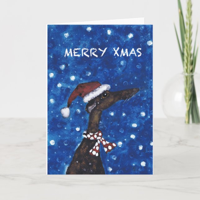 CARTES POUR FÊTES ANNUELLES GREYHOY MERRY XMAS (Devant)