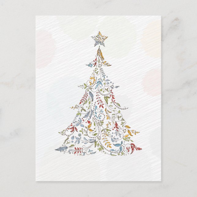 Cartes Pour Fêtes Annuelles gribouillis caniche arbre de noël (Devant)