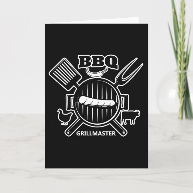 Cartes Pour Fêtes Annuelles Grill Master Grey Card (Devant)