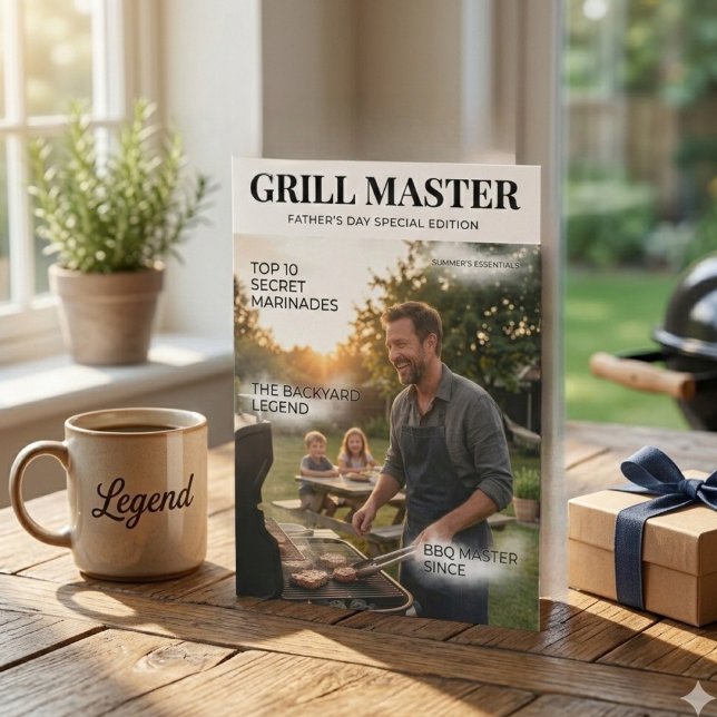 Cartes Pour Fêtes Annuelles Grill Personnalisé Maître du Grill Fête des Pères  (Créateur téléchargé)