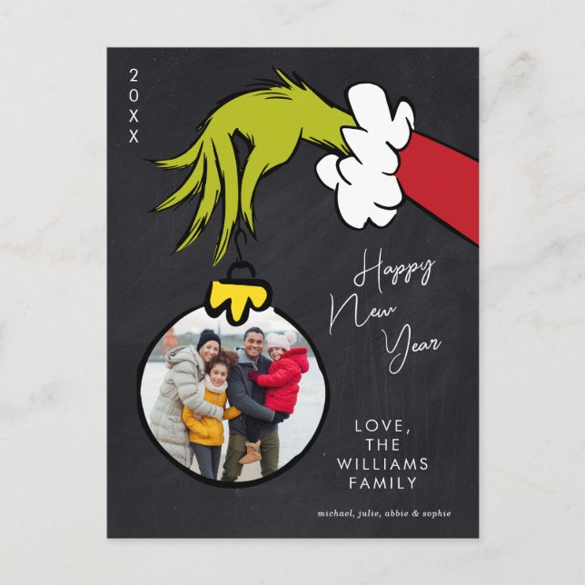 Cartes Pour Fêtes Annuelles Grille | Bonne année - Photo de vacances (Devant)