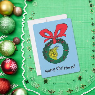 Cartes Pour Fêtes Annuelles Grinch classique   Christmas Wreath