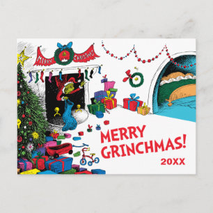 Cartes Pour Fêtes Annuelles Grinch Classique Grinch dans la Cheminée
