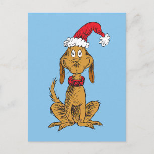 Cartes Pour Fêtes Annuelles Grinch Classique Max - Chapeau de Père Noël