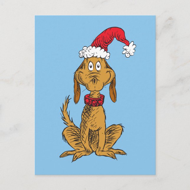 Cartes Pour Fêtes Annuelles Grinch classique | Max - Santa Hat (Devant)