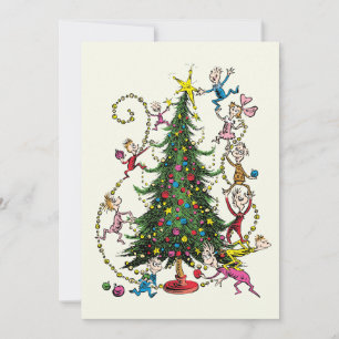 Cartes Pour Fêtes Annuelles Grinch classique   Noël Arbre photo