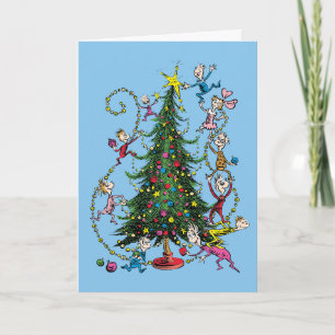 Cartes Pour Fêtes Annuelles Grinch Classique   Photo de vacances d'arbre de No