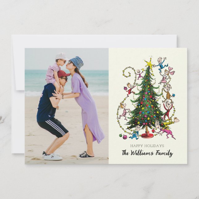 Cartes Pour Fêtes Annuelles Grinch Classique | Photo de vacances de Noël d'arb (Devant)