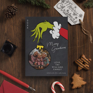 Cartes Pour Fêtes Annuelles Grinch Joyeux Grinchmas Photo de Famille Noël
