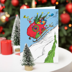 Cartes Pour Fêtes Annuelles Grinch & Max Le Traîneau Fuyard