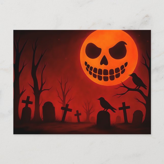Cartes Pour Fêtes Annuelles Grinning Moon Graveyard (Devant)