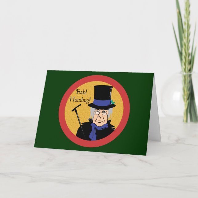 Cartes Pour Fêtes Annuelles Grippe-sou Bah d'Ebenezer ! Fumiste ! (Devant)