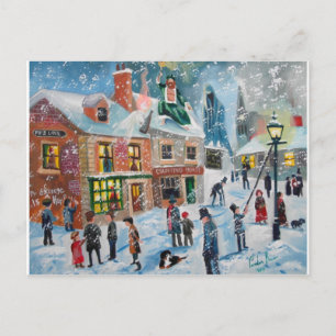 Cartes Pour Fêtes Annuelles Grippe-sou fantômes d'une scène de neige d'hiver