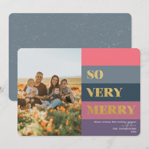 Cartes Pour Fêtes Annuelles Gris Modernes violet si joyeux Photo