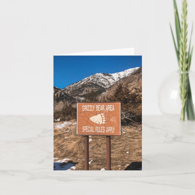 Cartes Pour Fêtes Annuelles Grizzly Bear Area - 4" x 5.6" Notecard (Devant)